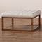 Baxton Studio Alvere Beige Upholstered Walnut Finished Cocktail Ottoman 159-9619 - alternate 6